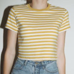 Brandy Melville crop top. Yellow and white.